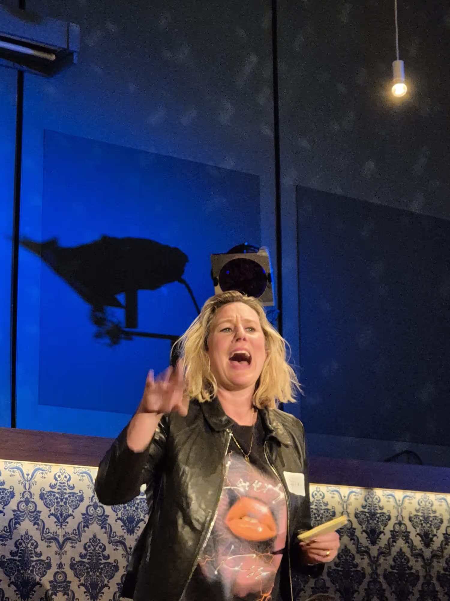 Julie Sternberg im Gespräch bei einer Fuck-up Night