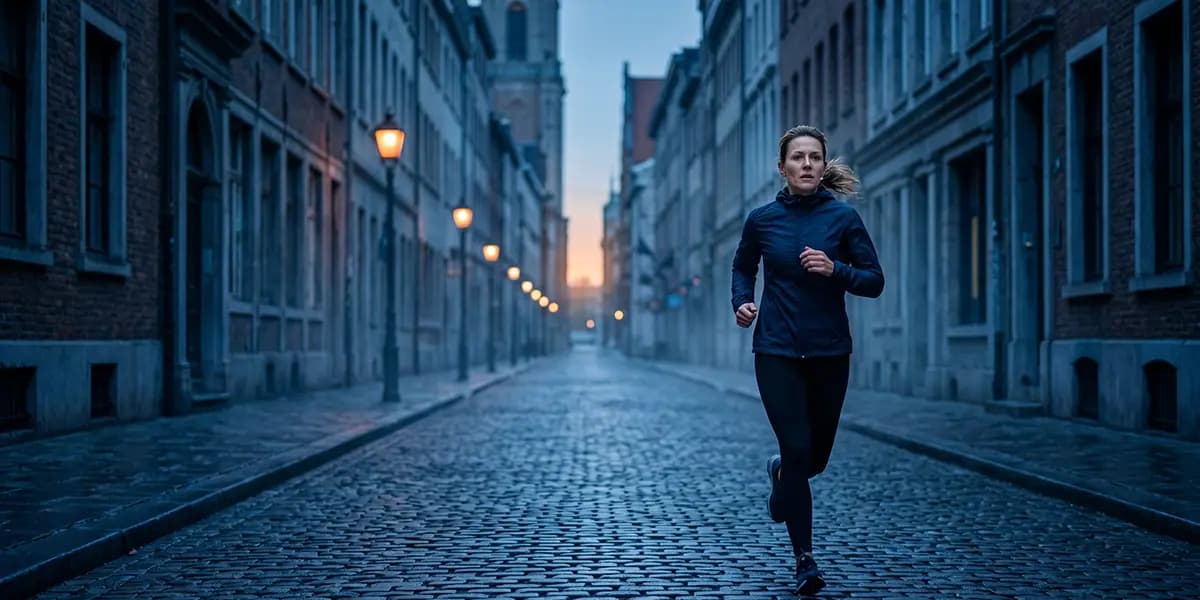 Führungskraft steht ruhig in einer herausfordernden Situation, symbolisiert Resilienz und innere Stärke im Coaching