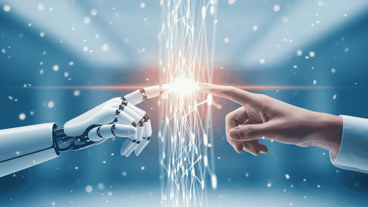 AI meets Humanity, AI collects data, the human being leads and decides