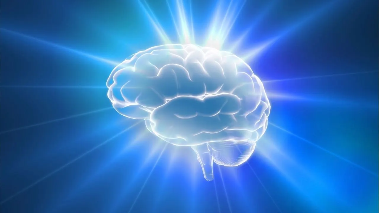 Abstract illuminated brain in complete coherence, inner alignment and clarity
